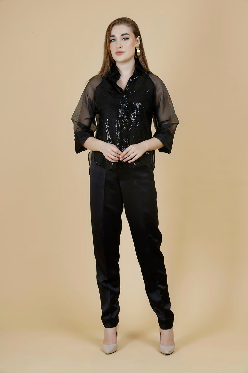 Ritz Black Sequin Shirt