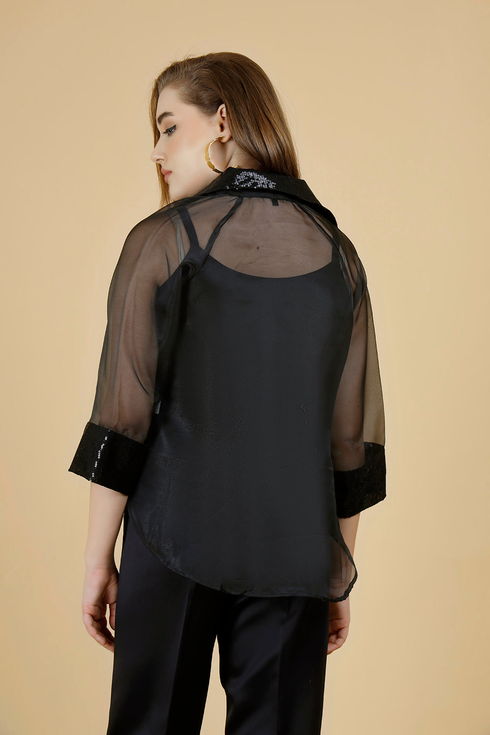 Tinsel Black Organza Shirt