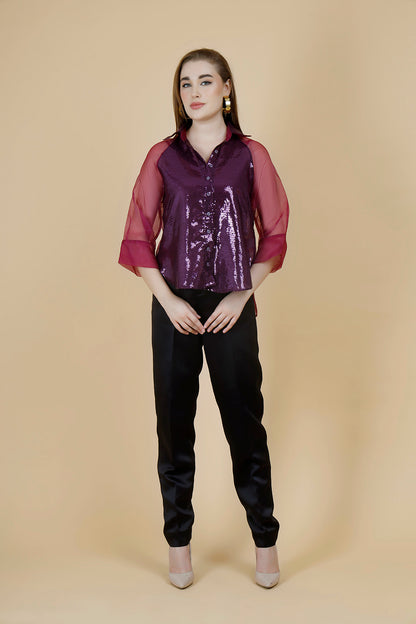 Ritz Amethyst Sequin Shirt