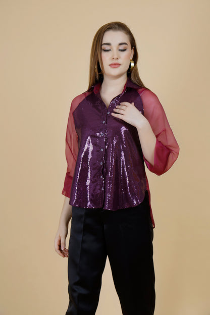 Ritz Amethyst Sequin Shirt