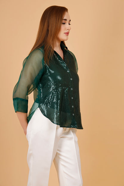 Ritz Emrald Sequin Shirt