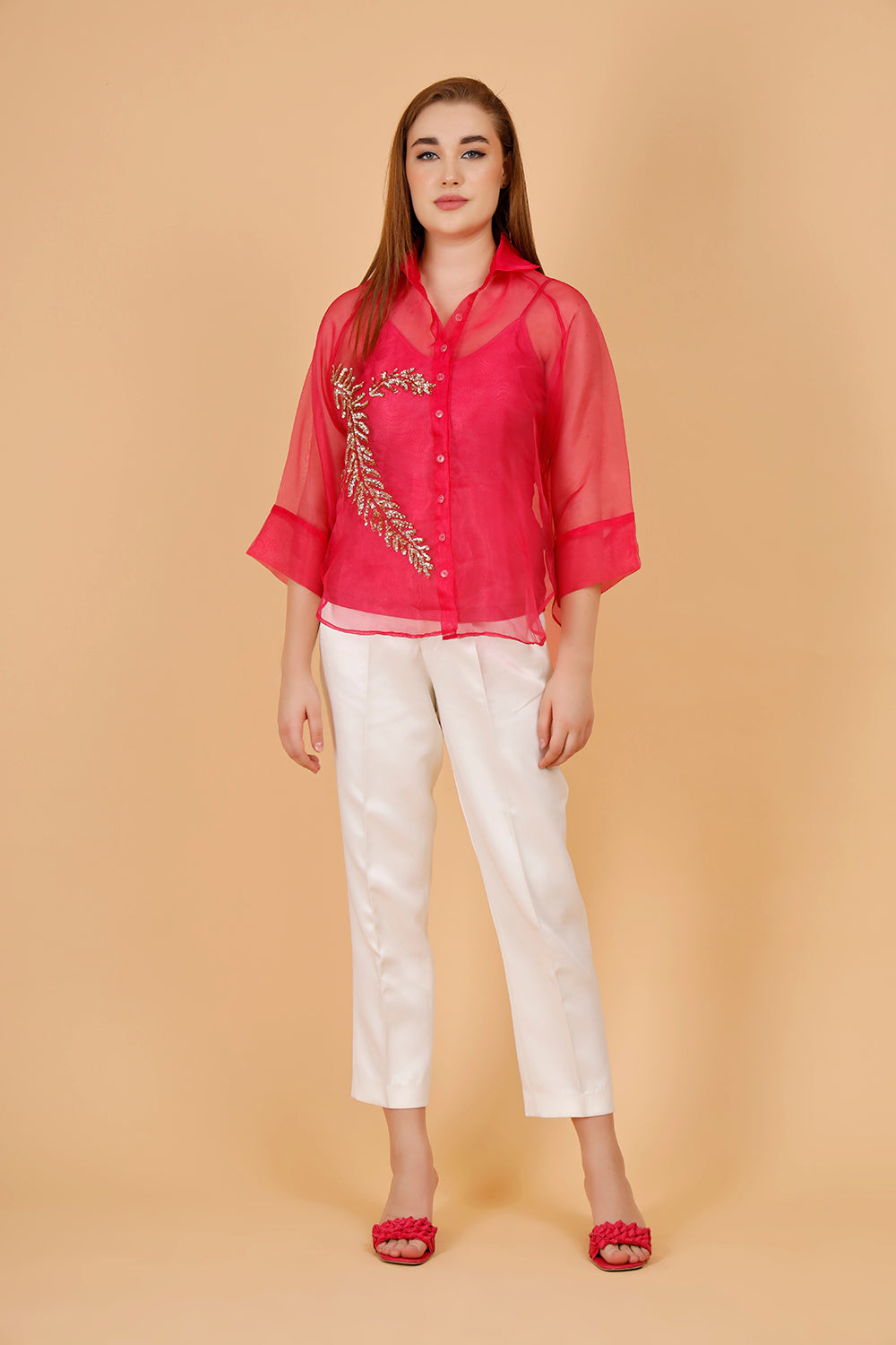 Orenda Gold Organza Shirt