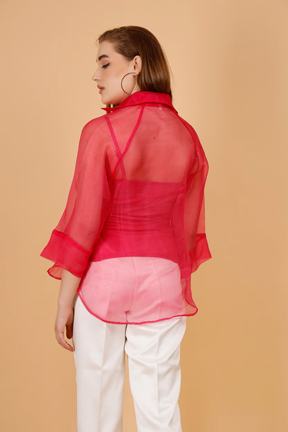 Orenda Gold Organza Shirt