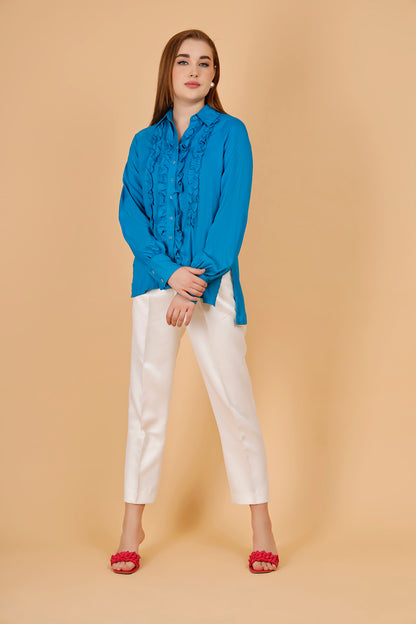 Blue Frill Shirt