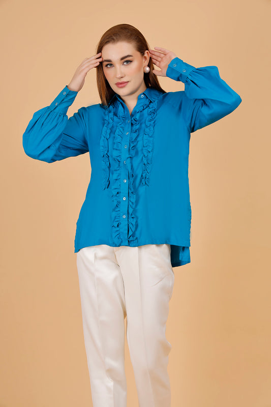 Blue Frill Shirt