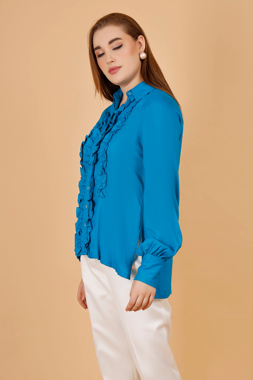 Blue Frill Shirt