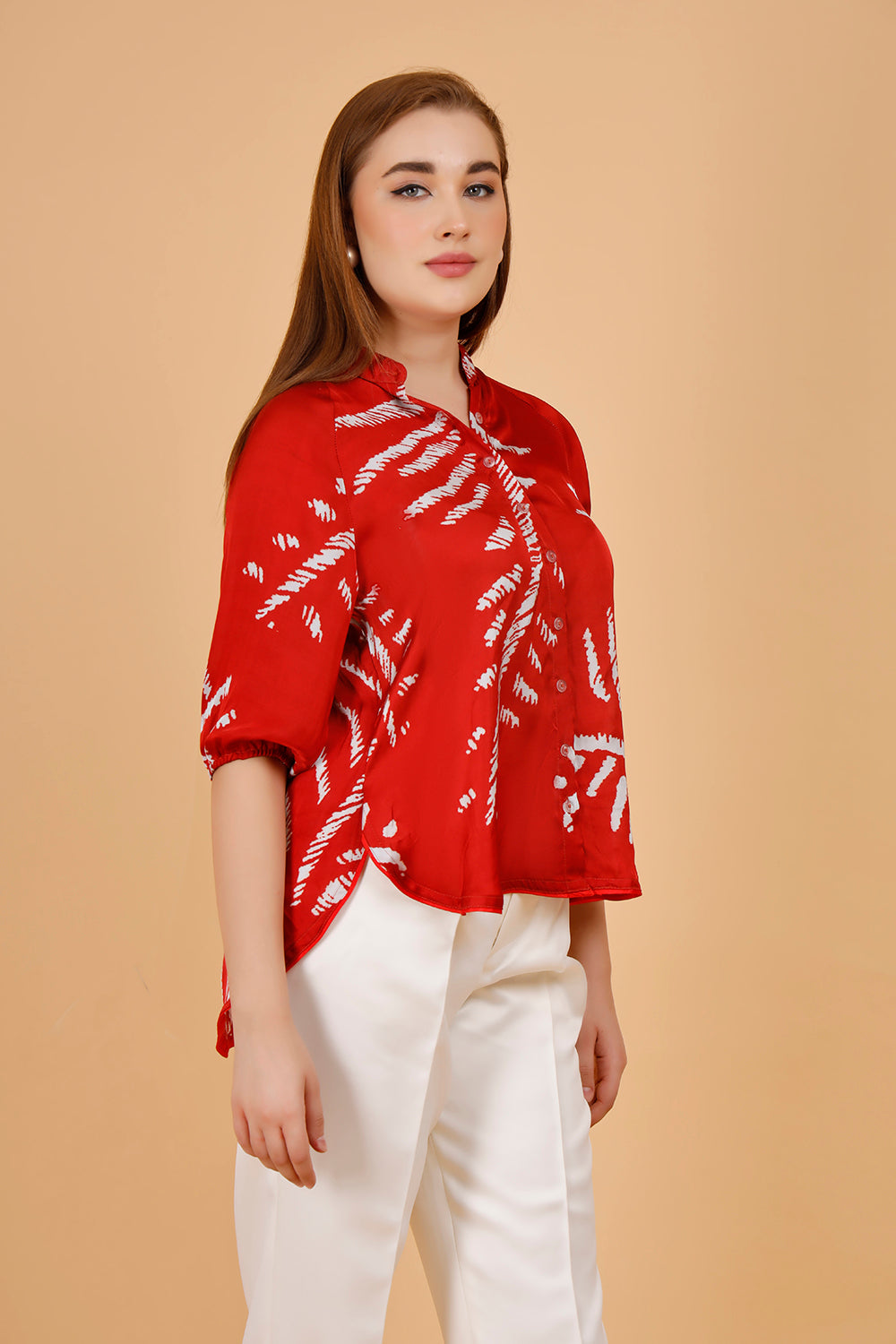 Eden printed satin shirts for women