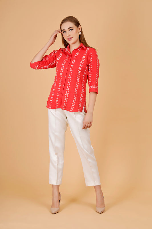 Red cotton tops for summer