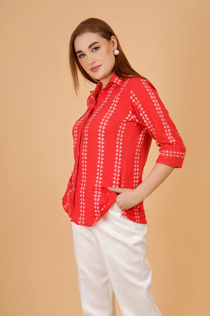 Red cotton tops for summer