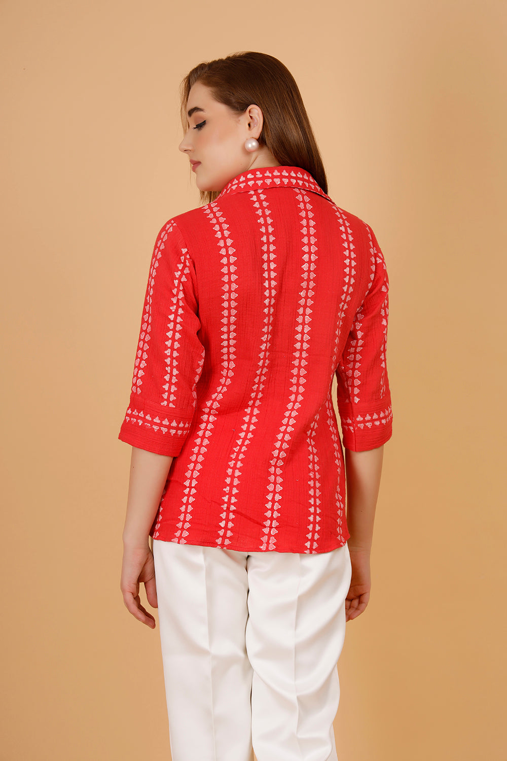 Red cotton tops for summer