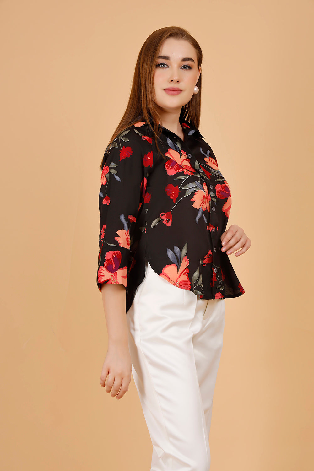 Flavia Black Raglan Sleeve Shirt