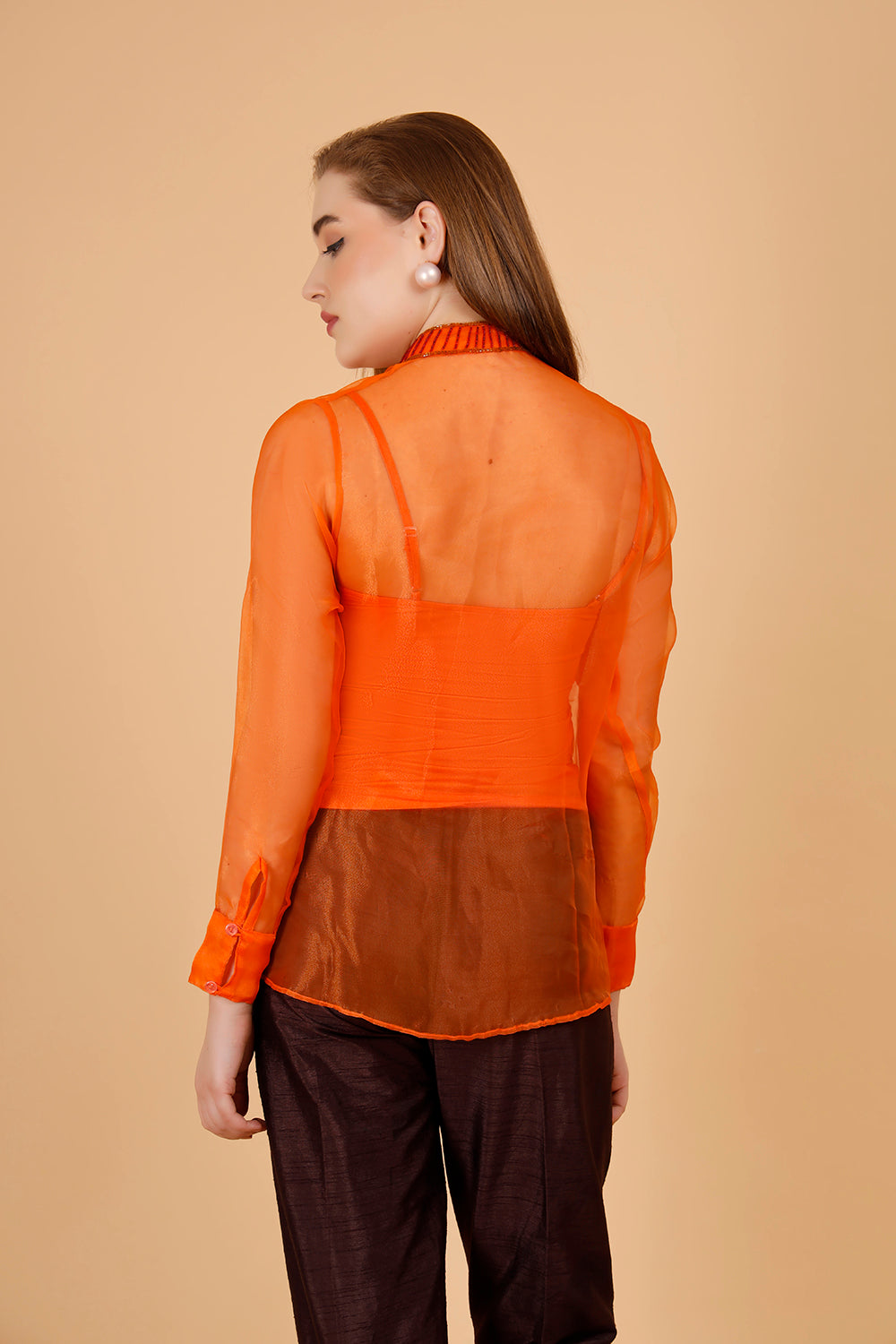 Maple Hand Beaded Organza Shirt