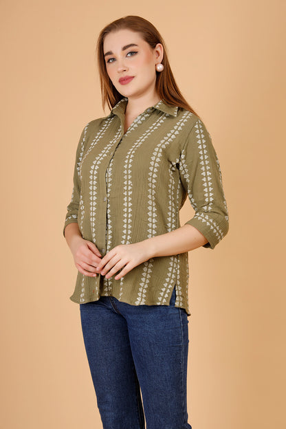 Khaki Sorbet Cotton Shirt