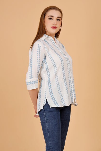 Sorbet Cobalt Cotton Shirt