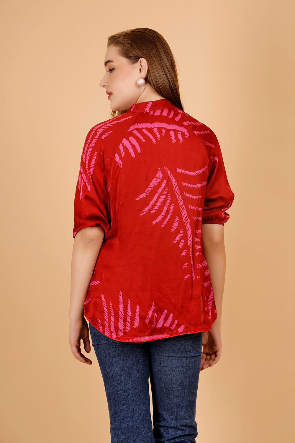 Eden Red Pink Modal Silk Shirt