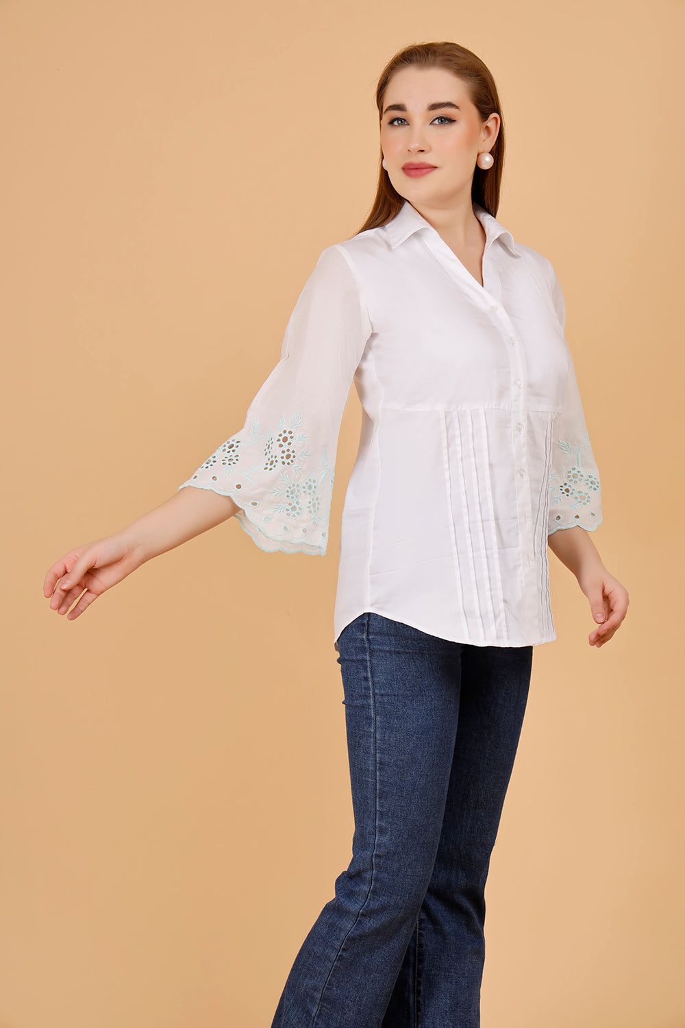 ladies white cotton shirt