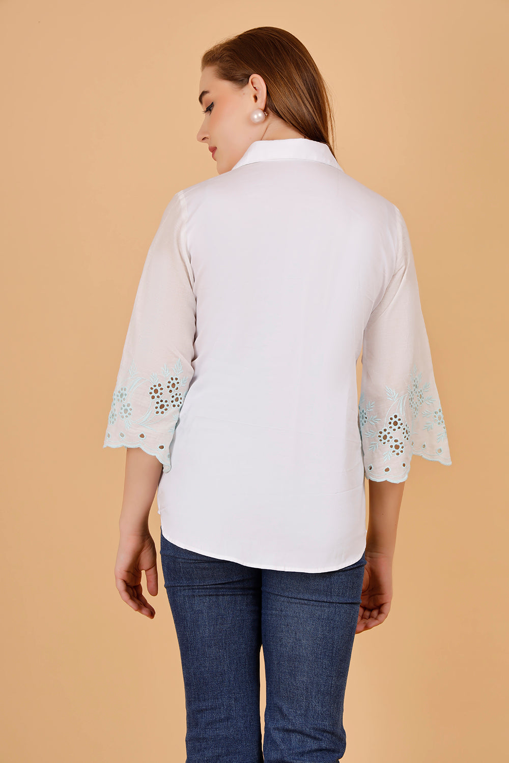 ladies white cotton shirt