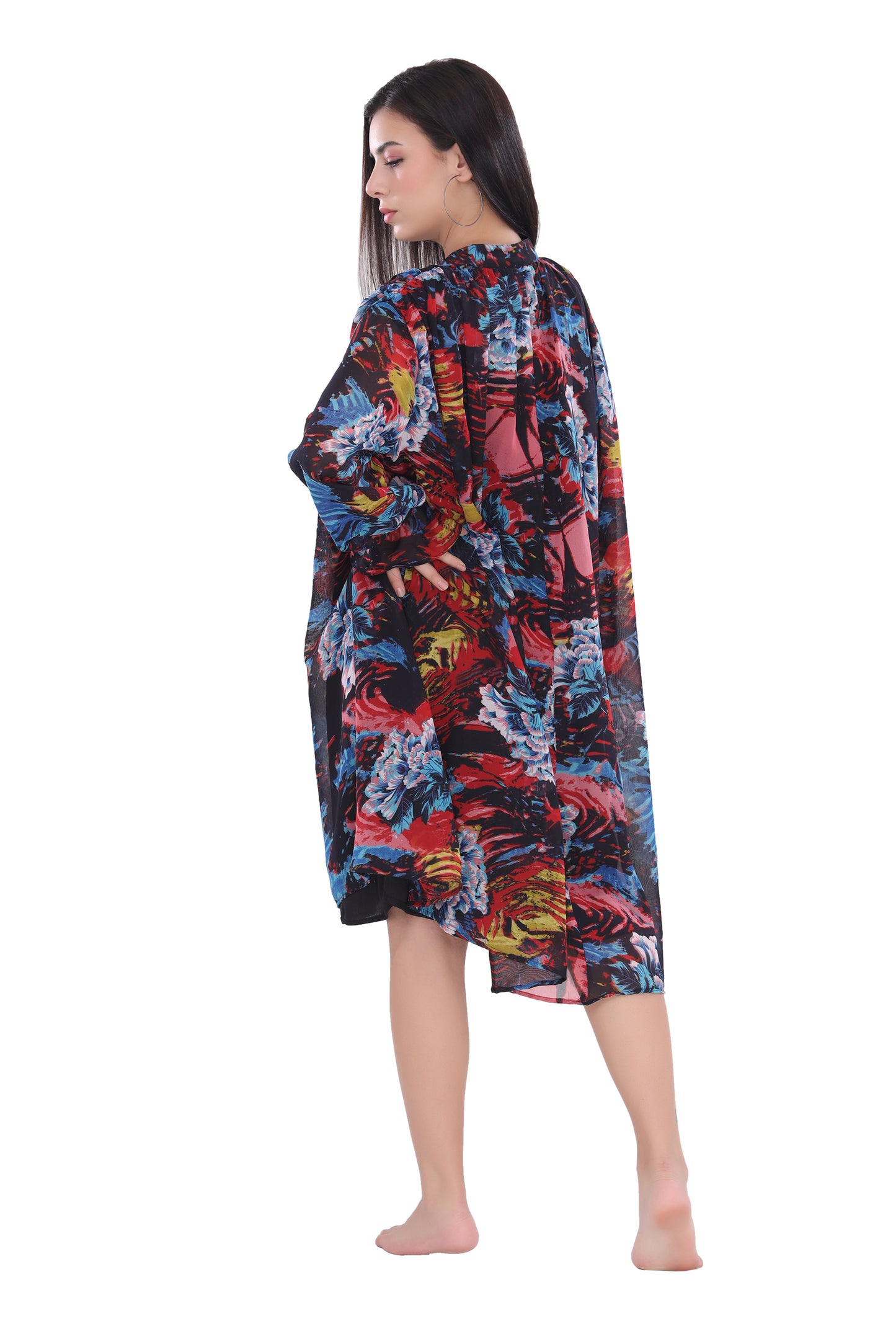 Dianthus Black Oversized Midi Dress