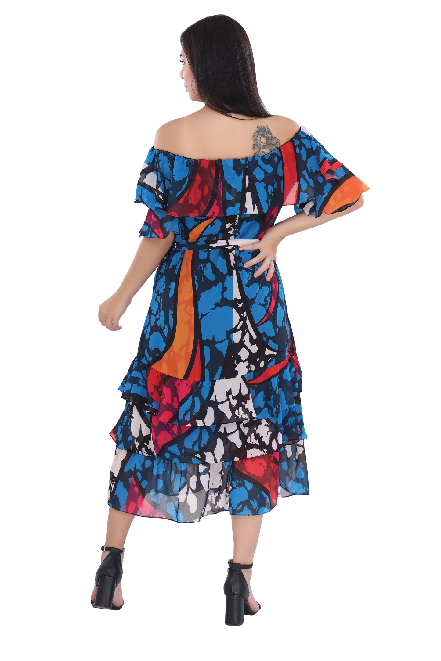 Amiya Off-Shoulder Flounce Dress